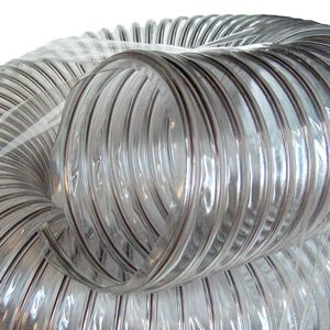192659: Clear Dust Hose with Wire - 4 inch x 10 foot
