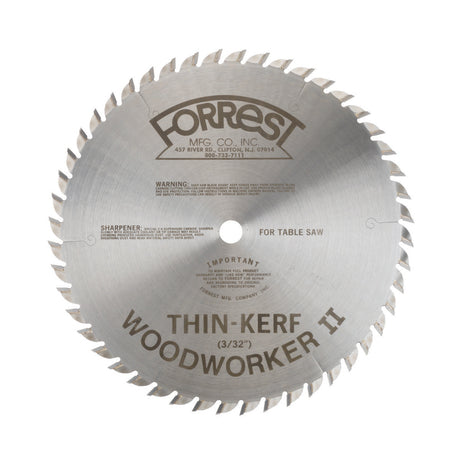 Forrest Woodworker II Combination: 10" x 48 Tooth - 3/32" Thin Kerf - 5/8" bore