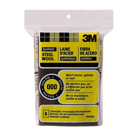 196222: 3M Synthetic Steel Wool Pads - Pack of 6