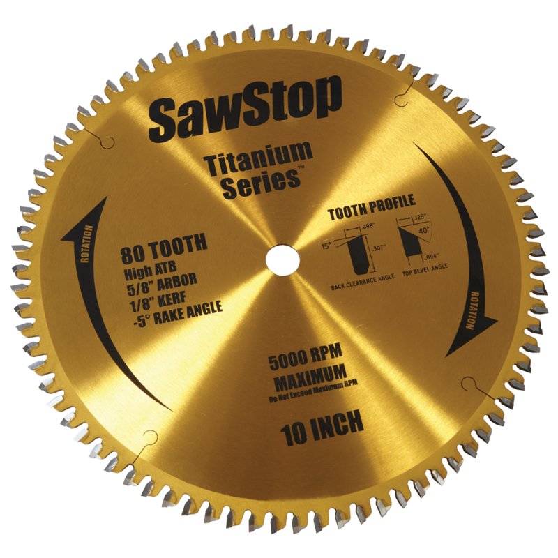 SawStop Titanium Series 10 inch Saw Blade