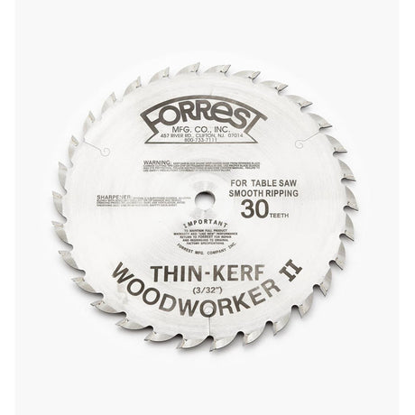 Forrest WWII Thin Kerf Rip Blade - 10in - 30t - 5/8in Arbor
