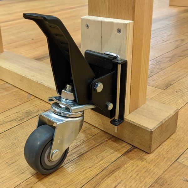 Workbench Caster Kit with Quick Release Mounting Plates