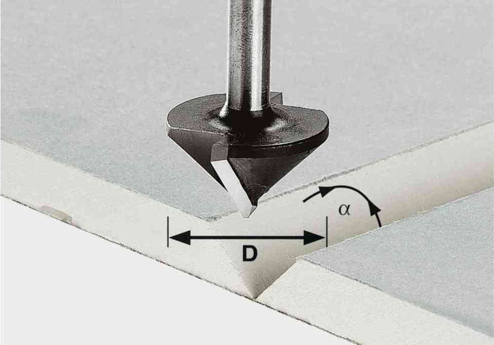 Festool 32mm 90 deg. V-Groove Bit - 8mm shank