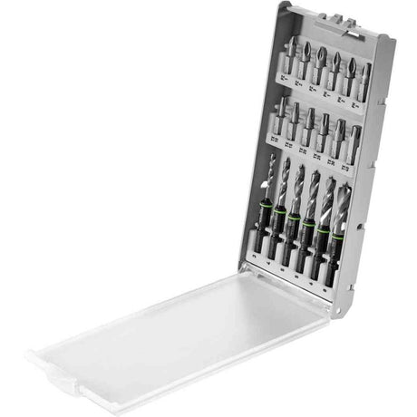 Festool Centrotec Stubby HSS Brad Point Drill Bits - Set of 6 with drivers