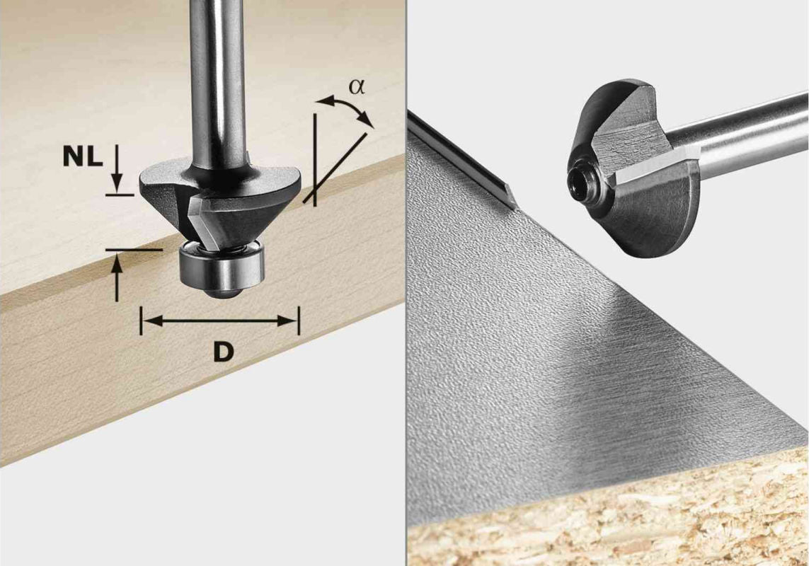 726051: Festool Chamfer Router Bits - 8mm shank
