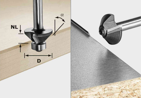 726051: Festool Chamfer Router Bits - 8mm shank