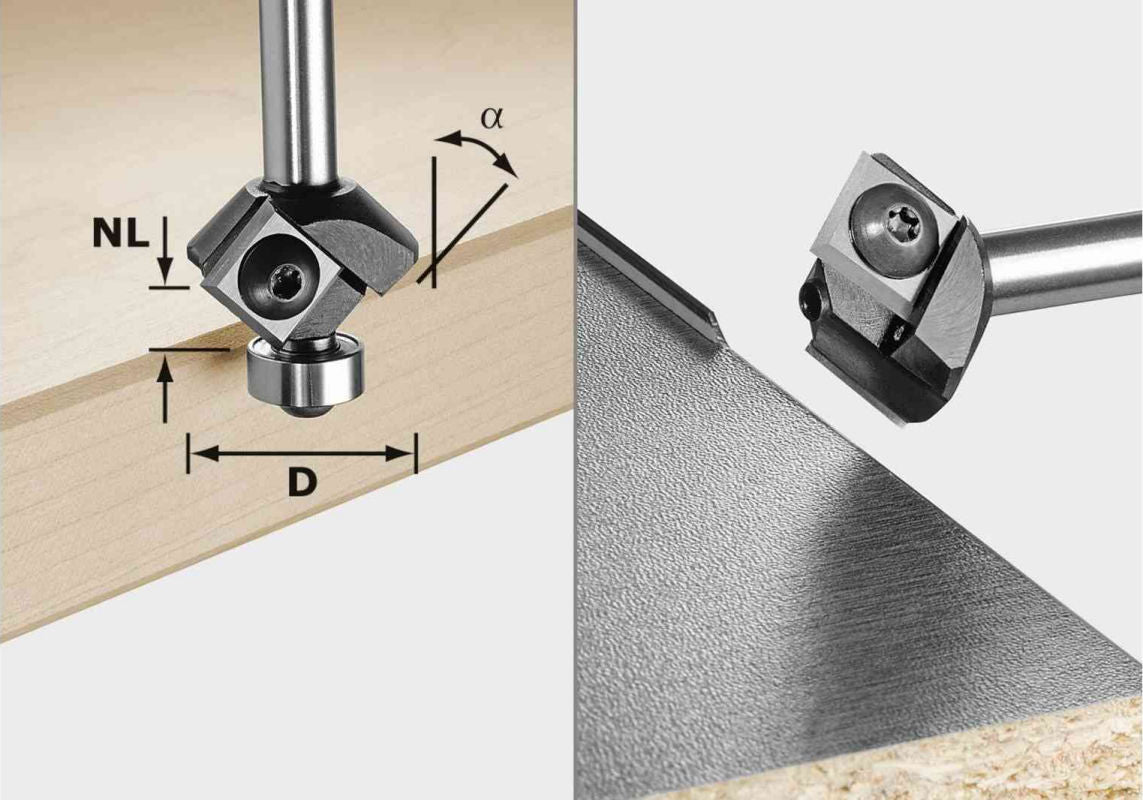 726054: Festool Chamfer Router Bits - 8mm shank