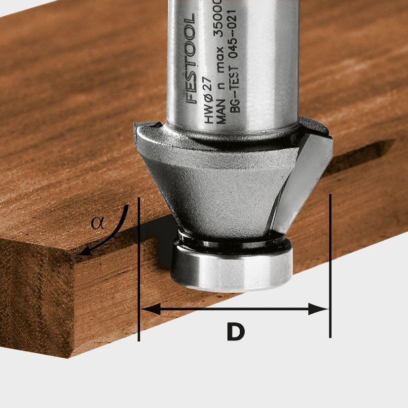 Festool 45° Chamfer Router Bit - Hollow Shank