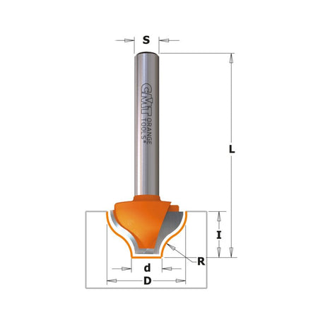 CMT Decorative Beading Router Bit - 1/4 inch shank