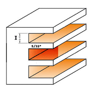 105220: CMT Slot Cutter w/ Top Bearing - 1/2in Shank