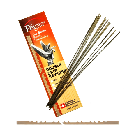 Pegas Double Skip Scroll Saw Blades - Pack of 12