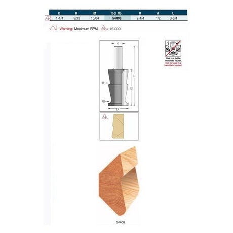 Amana 2-1/4 inch Crown Molding Bit - 1/2 inch shank