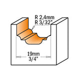 CMT Plunge Ogee Router Bit - 3/4 inch - 1/4 inch shank