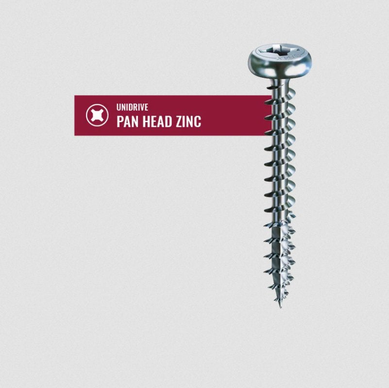 Spax Pan-Head Zinc Plated Screws - Unidrive - Square Drive
