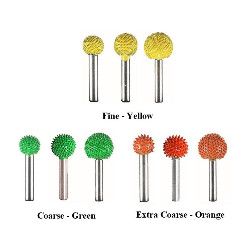 Sphere Saburr Tooth Carbide Burrs - 1/4 inch Shank